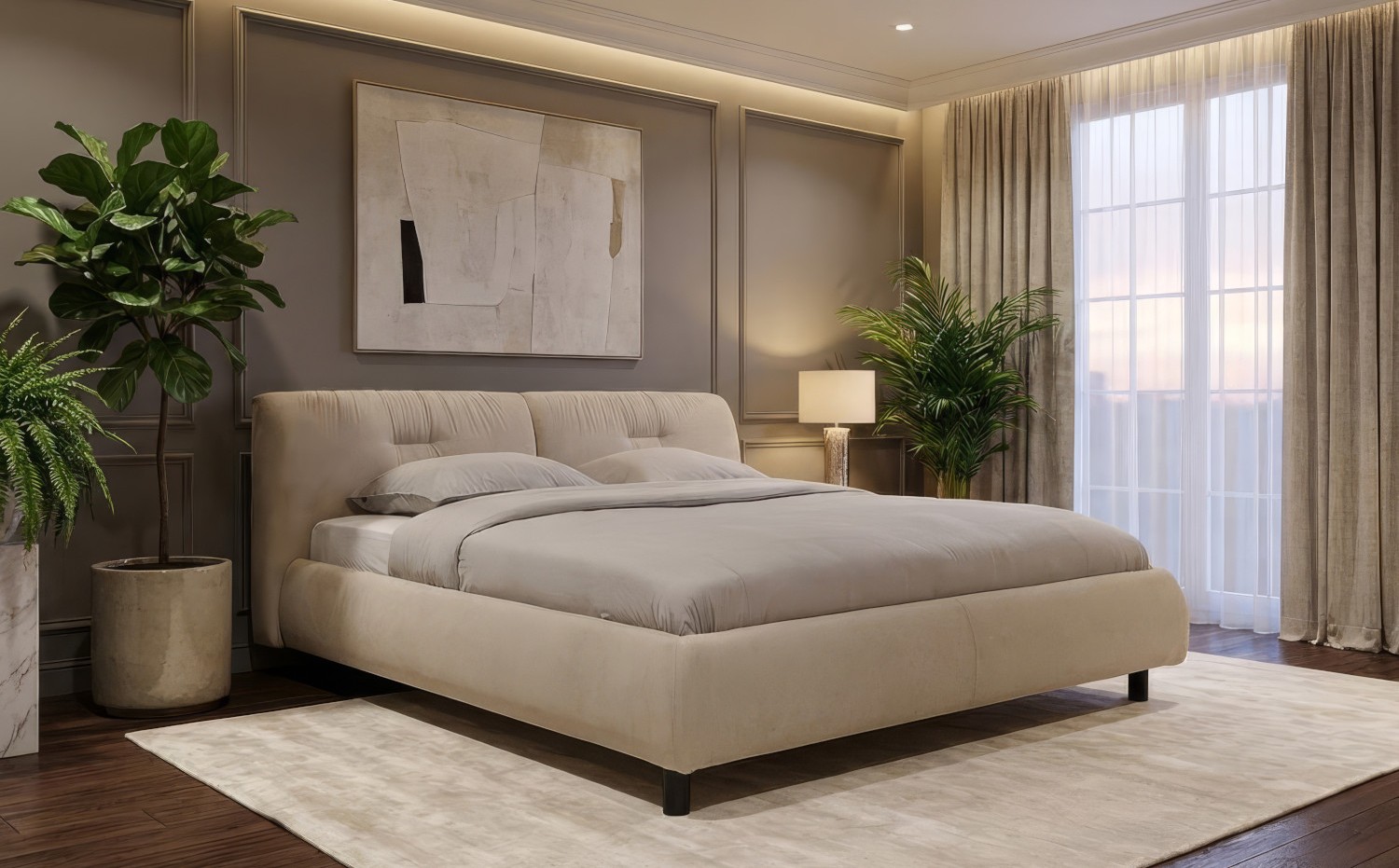 Gestoffeerd Bedframe Taranto