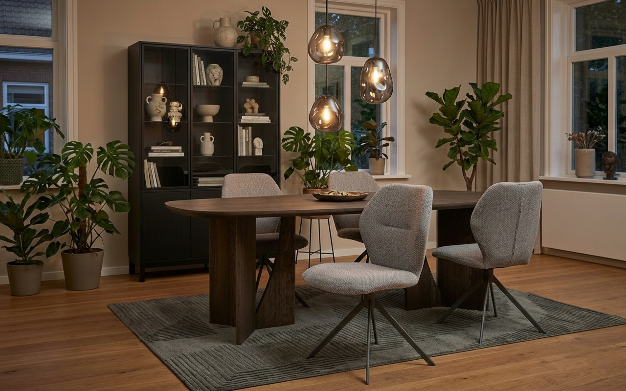 Goossens Slim Eettafel Eiken Bruin - 8252936-goossens-slim-eettafel-eiken-bruin-02